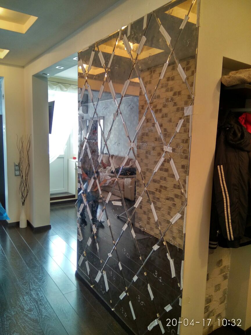 Зеркальное панно - рисунок ромб